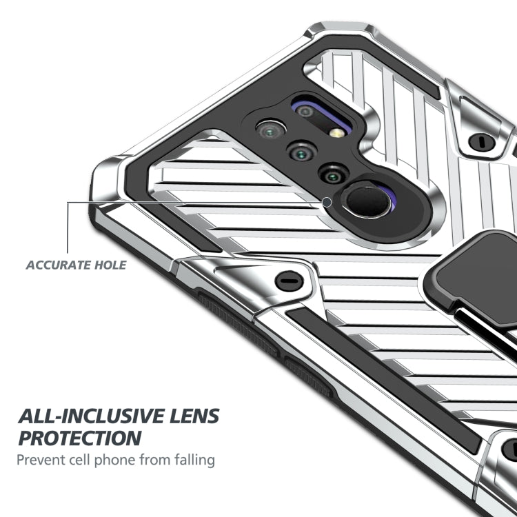 For Xiaomi Redmi 9 Cool Armor PC + TPU Shockproof Case with 360 Degree Rotation Ring Holder