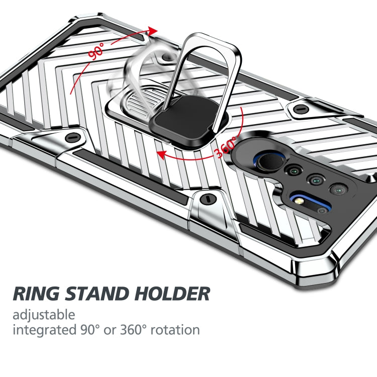 For Xiaomi Redmi 9 Cool Armor PC + TPU Shockproof Case with 360 Degree Rotation Ring Holder