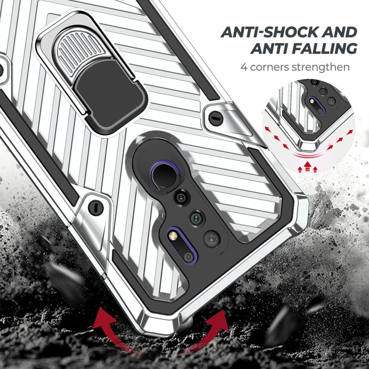 For Xiaomi Redmi 9 Cool Armor PC + TPU Shockproof Case with 360 Degree Rotation Ring Holder