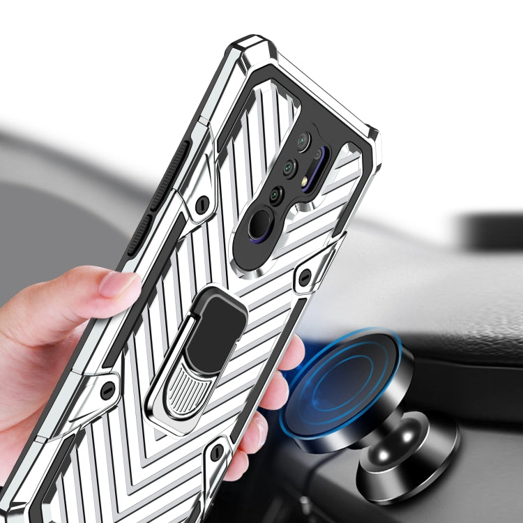 For Xiaomi Redmi 9 Cool Armor PC + TPU Shockproof Case with 360 Degree Rotation Ring Holder