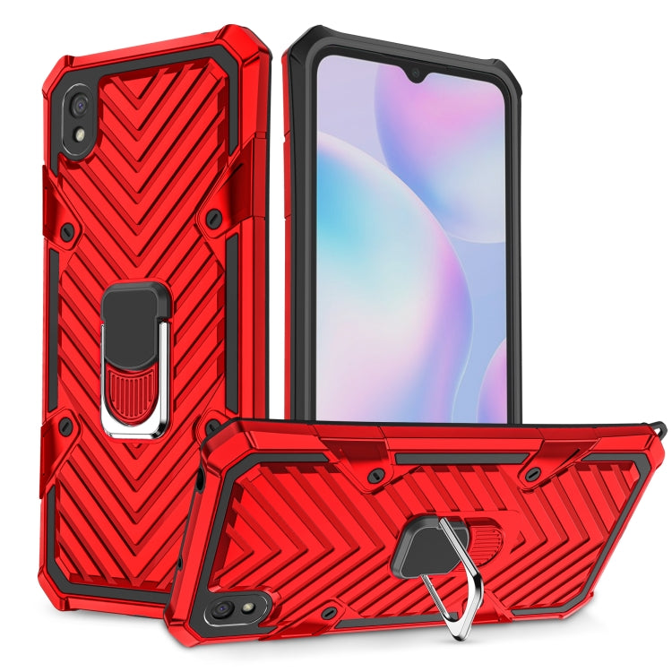 For Xiaomi Redmi 9A Cool Armor PC + TPU Shockproof Case with 360 Degree Rotation Ring Holder
