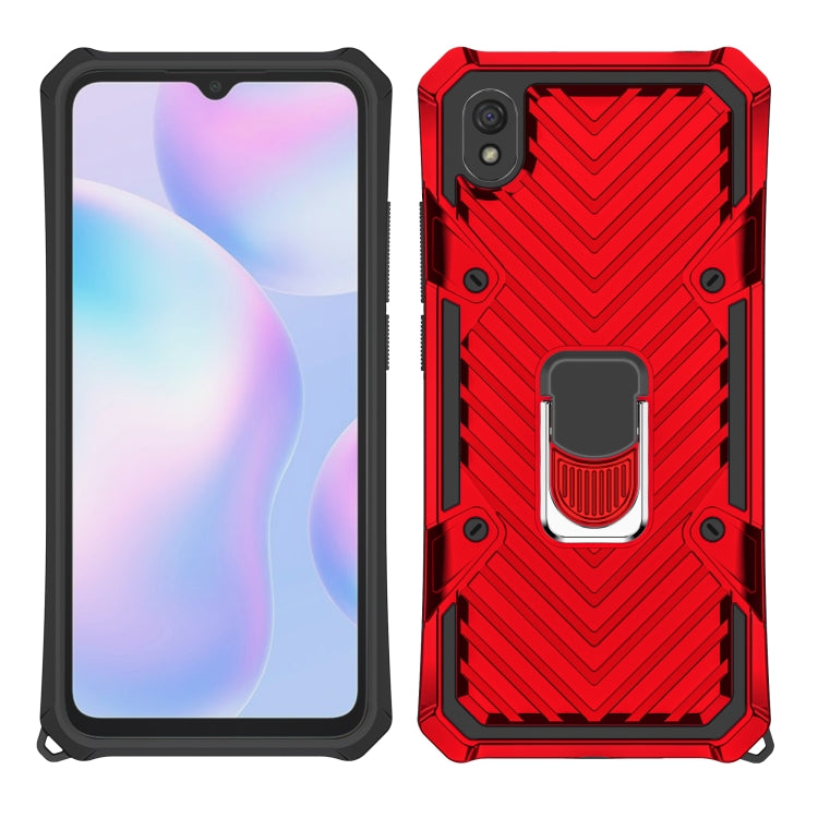 For Xiaomi Redmi 9A Cool Armor PC + TPU Shockproof Case with 360 Degree Rotation Ring Holder