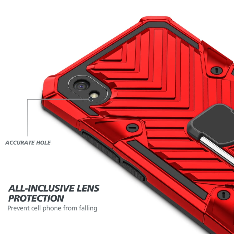 For Xiaomi Redmi 9A Cool Armor PC + TPU Shockproof Case with 360 Degree Rotation Ring Holder