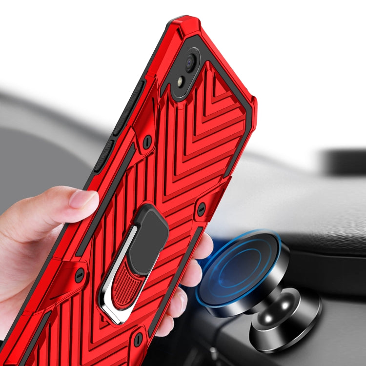For Xiaomi Redmi 9A Cool Armor PC + TPU Shockproof Case with 360 Degree Rotation Ring Holder
