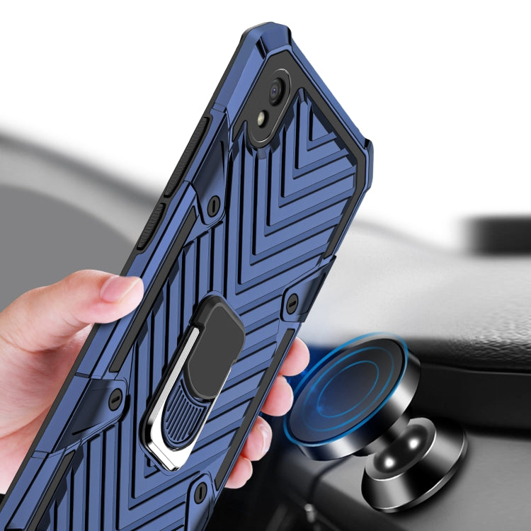 For Xiaomi Redmi 9A Cool Armor PC + TPU Shockproof Case with 360 Degree Rotation Ring Holder