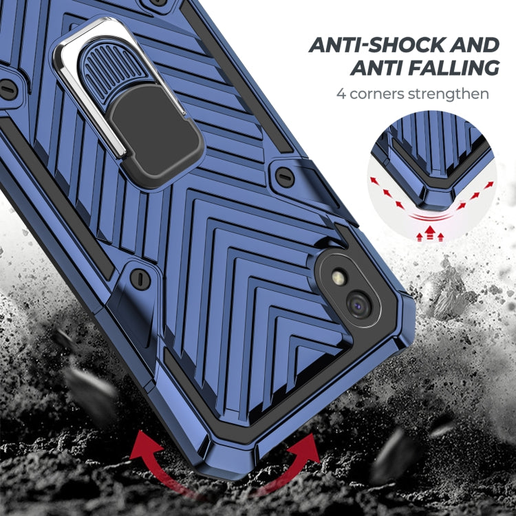For Xiaomi Redmi 9A Cool Armor PC + TPU Shockproof Case with 360 Degree Rotation Ring Holder