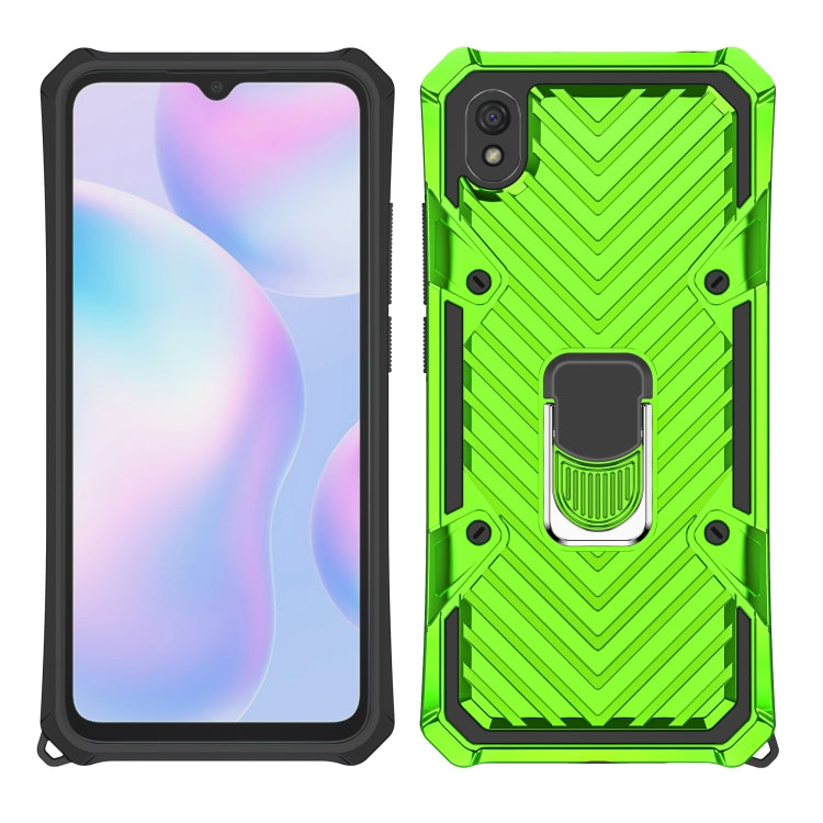 For Xiaomi Redmi 9A Cool Armor PC + TPU Shockproof Case with 360 Degree Rotation Ring Holder