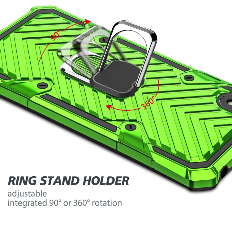For Xiaomi Redmi 9A Cool Armor PC + TPU Shockproof Case with 360 Degree Rotation Ring Holder
