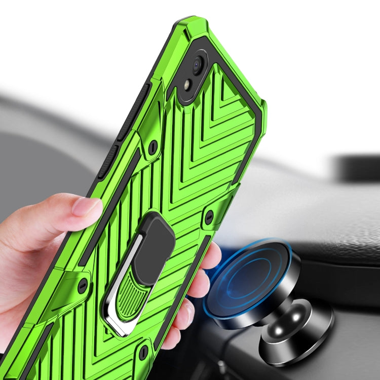 For Xiaomi Redmi 9A Cool Armor PC + TPU Shockproof Case with 360 Degree Rotation Ring Holder