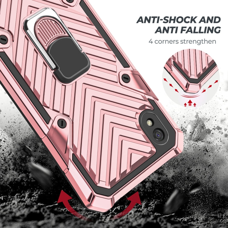 For Xiaomi Redmi 9A Cool Armor PC + TPU Shockproof Case with 360 Degree Rotation Ring Holder