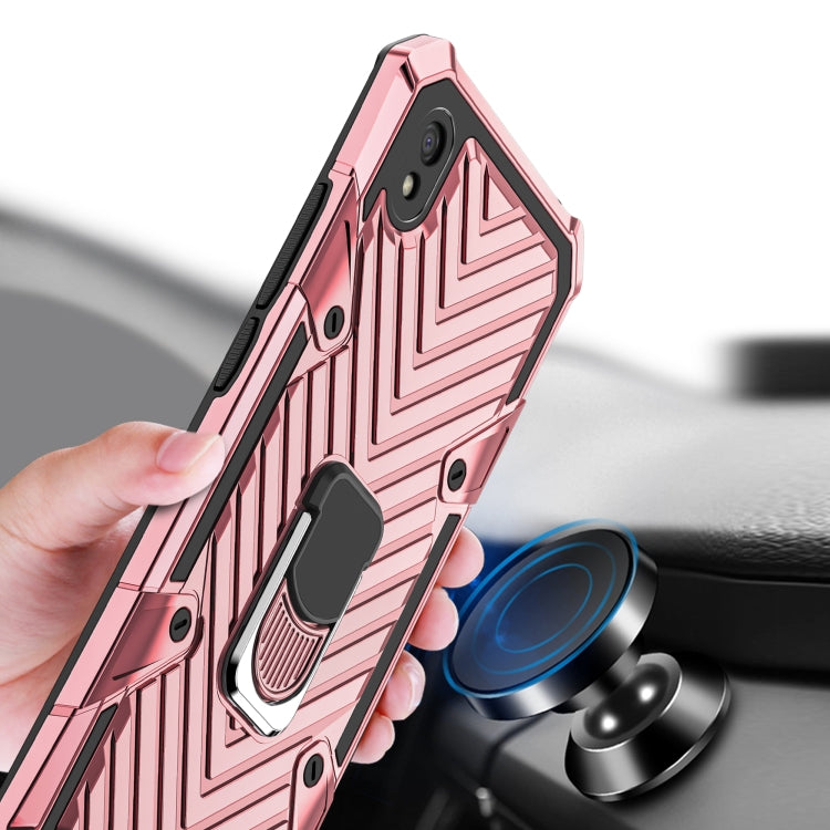 For Xiaomi Redmi 9A Cool Armor PC + TPU Shockproof Case with 360 Degree Rotation Ring Holder