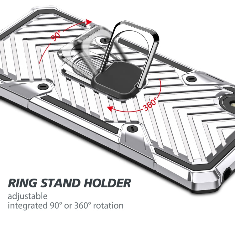 For Xiaomi Redmi 9A Cool Armor PC + TPU Shockproof Case with 360 Degree Rotation Ring Holder