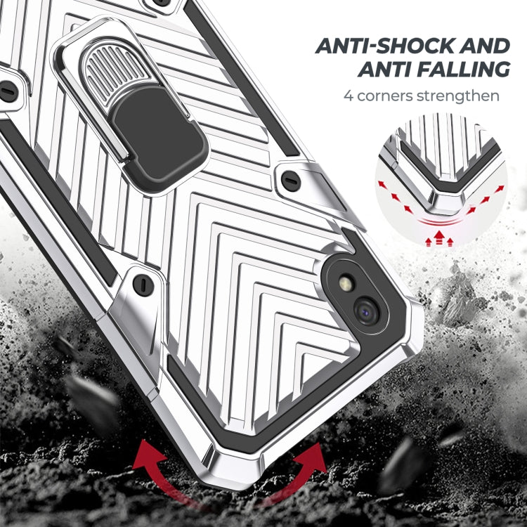 For Xiaomi Redmi 9A Cool Armor PC + TPU Shockproof Case with 360 Degree Rotation Ring Holder