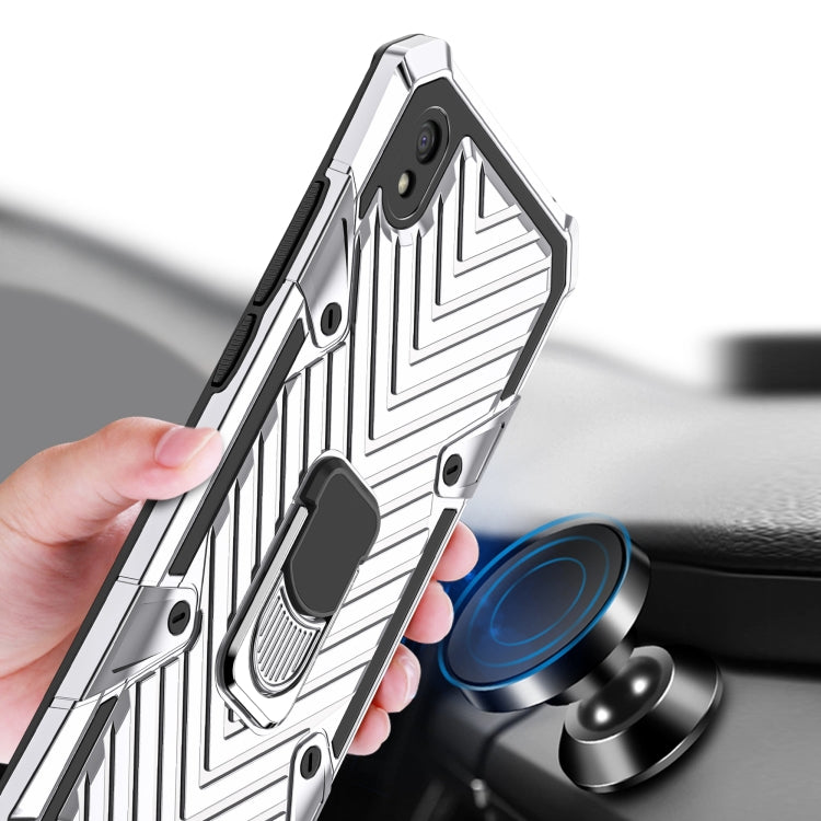 For Xiaomi Redmi 9A Cool Armor PC + TPU Shockproof Case with 360 Degree Rotation Ring Holder