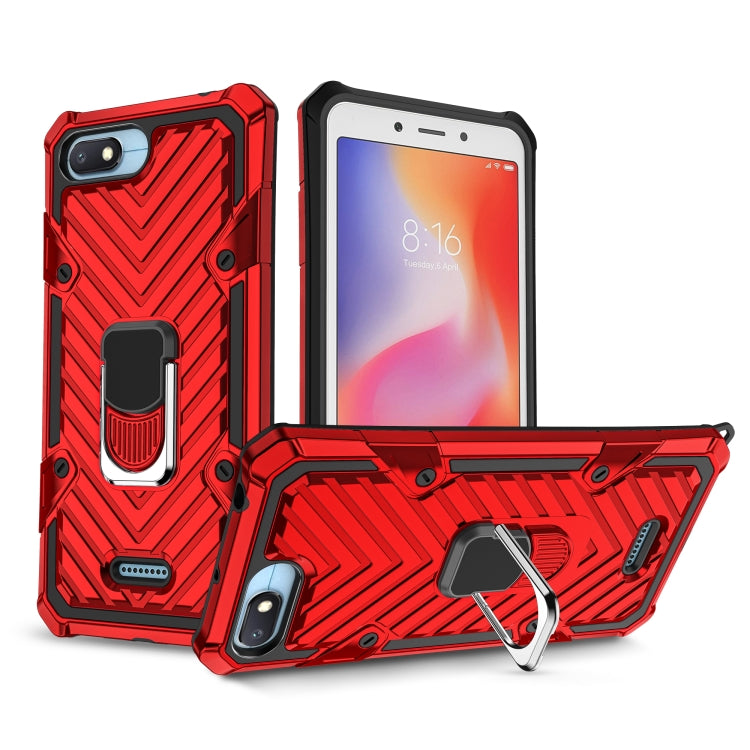 For Xiaomi Redmi 6A Cool Armor PC + TPU Shockproof Case with 360 Degree Rotation Ring Holder