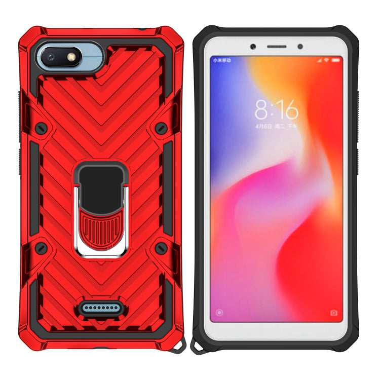 For Xiaomi Redmi 6A Cool Armor PC + TPU Shockproof Case with 360 Degree Rotation Ring Holder