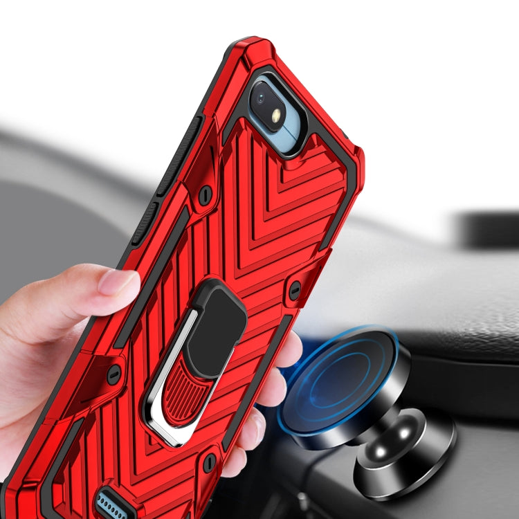 For Xiaomi Redmi 6A Cool Armor PC + TPU Shockproof Case with 360 Degree Rotation Ring Holder