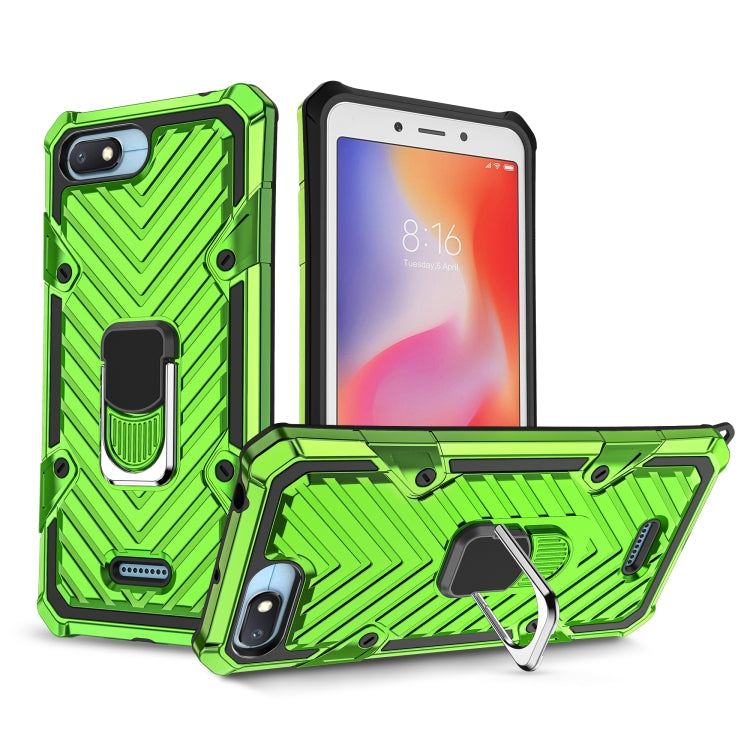 For Xiaomi Redmi 6A Cool Armor PC + TPU Shockproof Case with 360 Degree Rotation Ring Holder