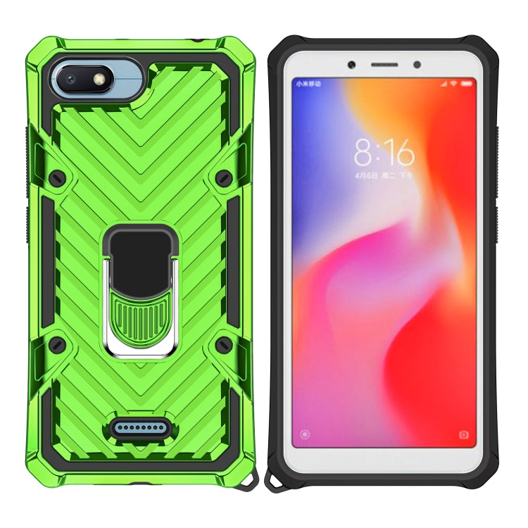 For Xiaomi Redmi 6A Cool Armor PC + TPU Shockproof Case with 360 Degree Rotation Ring Holder