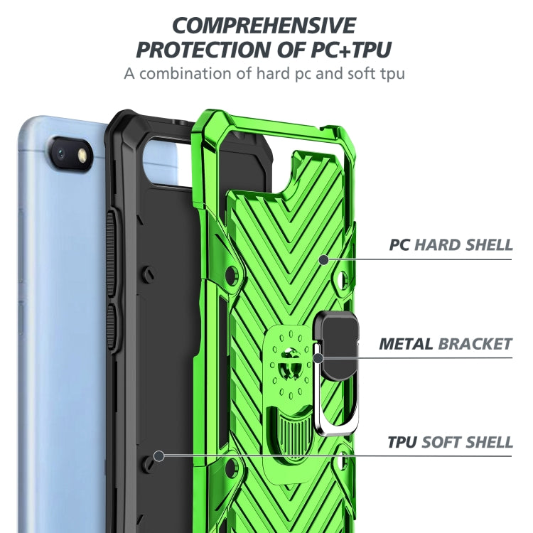 For Xiaomi Redmi 6A Cool Armor PC + TPU Shockproof Case with 360 Degree Rotation Ring Holder