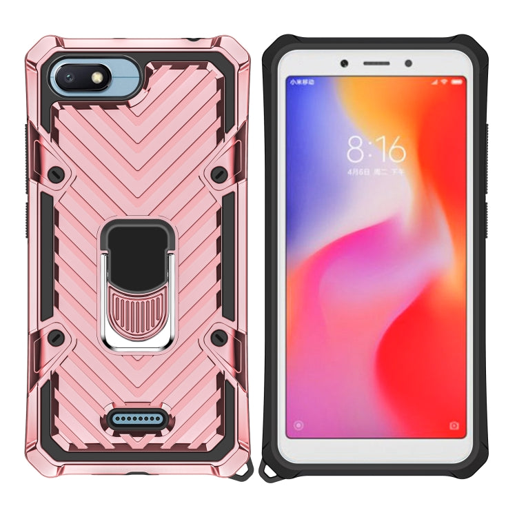 For Xiaomi Redmi 6A Cool Armor PC + TPU Shockproof Case with 360 Degree Rotation Ring Holder