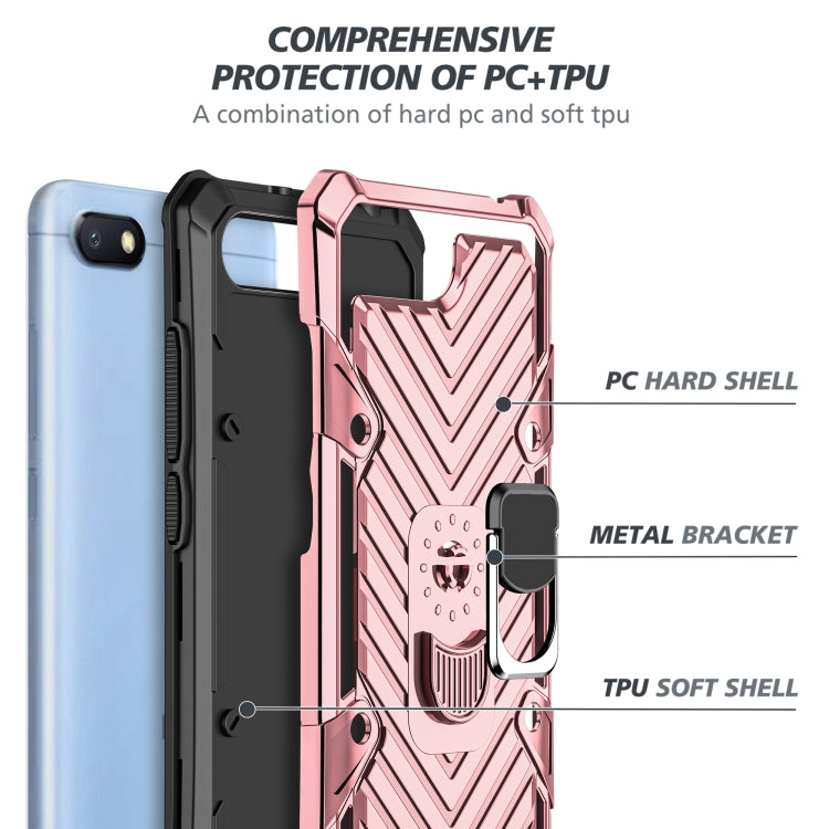 For Xiaomi Redmi 6A Cool Armor PC + TPU Shockproof Case with 360 Degree Rotation Ring Holder