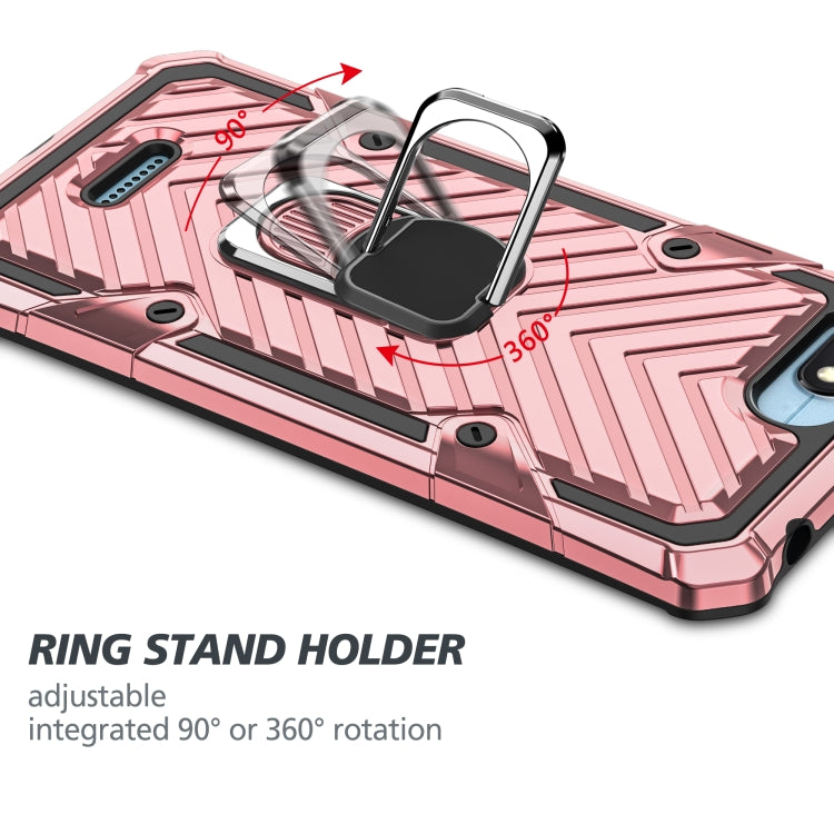For Xiaomi Redmi 6A Cool Armor PC + TPU Shockproof Case with 360 Degree Rotation Ring Holder