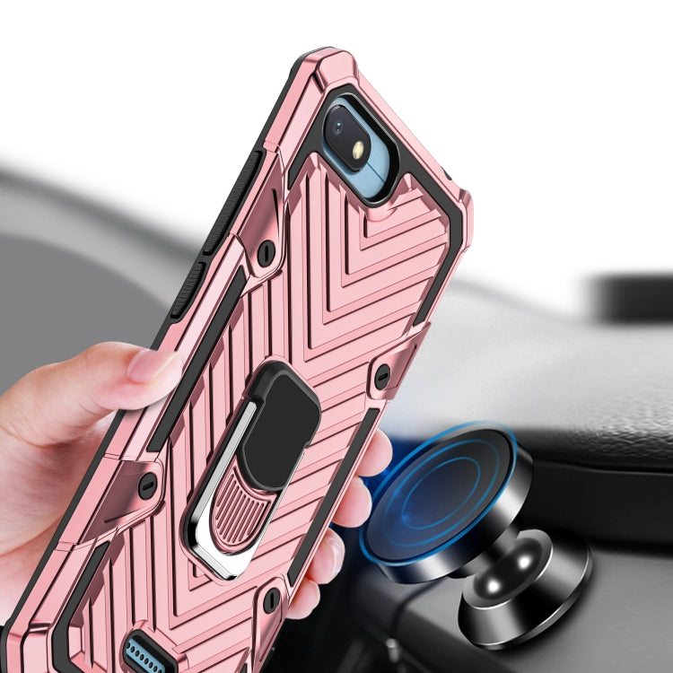 For Xiaomi Redmi 6A Cool Armor PC + TPU Shockproof Case with 360 Degree Rotation Ring Holder