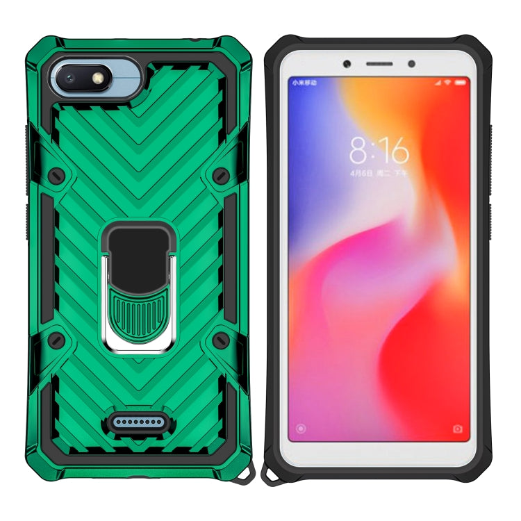 For Xiaomi Redmi 6A Cool Armor PC + TPU Shockproof Case with 360 Degree Rotation Ring Holder