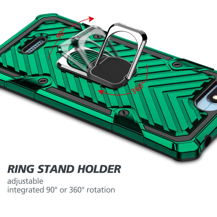 For Xiaomi Redmi 6A Cool Armor PC + TPU Shockproof Case with 360 Degree Rotation Ring Holder
