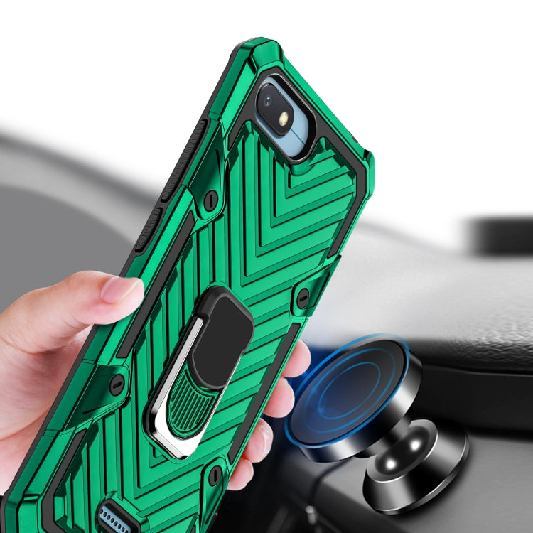 For Xiaomi Redmi 6A Cool Armor PC + TPU Shockproof Case with 360 Degree Rotation Ring Holder