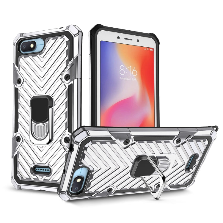 For Xiaomi Redmi 6A Cool Armor PC + TPU Shockproof Case with 360 Degree Rotation Ring Holder