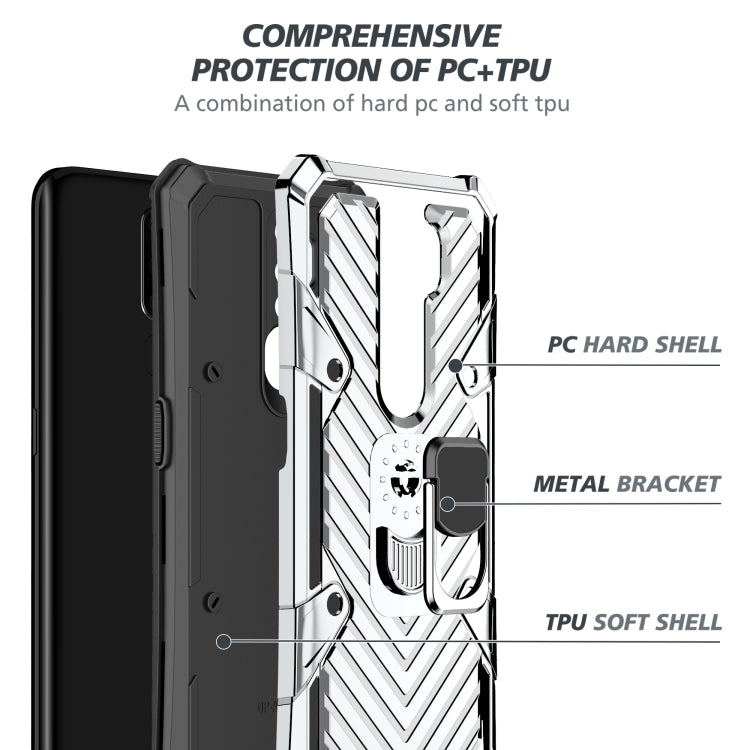 For Xiaomi Redmi 6A Cool Armor PC + TPU Shockproof Case with 360 Degree Rotation Ring Holder