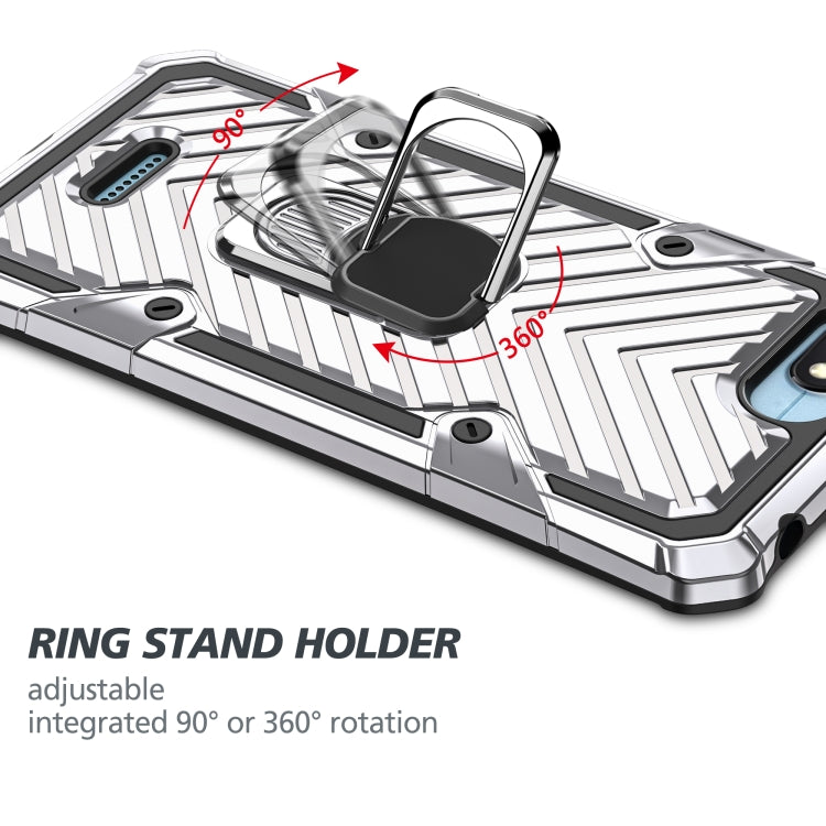 For Xiaomi Redmi 6A Cool Armor PC + TPU Shockproof Case with 360 Degree Rotation Ring Holder