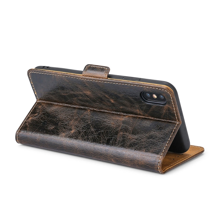 For Xiaomi POCO X3 NFC Knead Pattern Texture Side Buckle Horizontal Flip Leather Case with Holder & Card Slots(Brown)