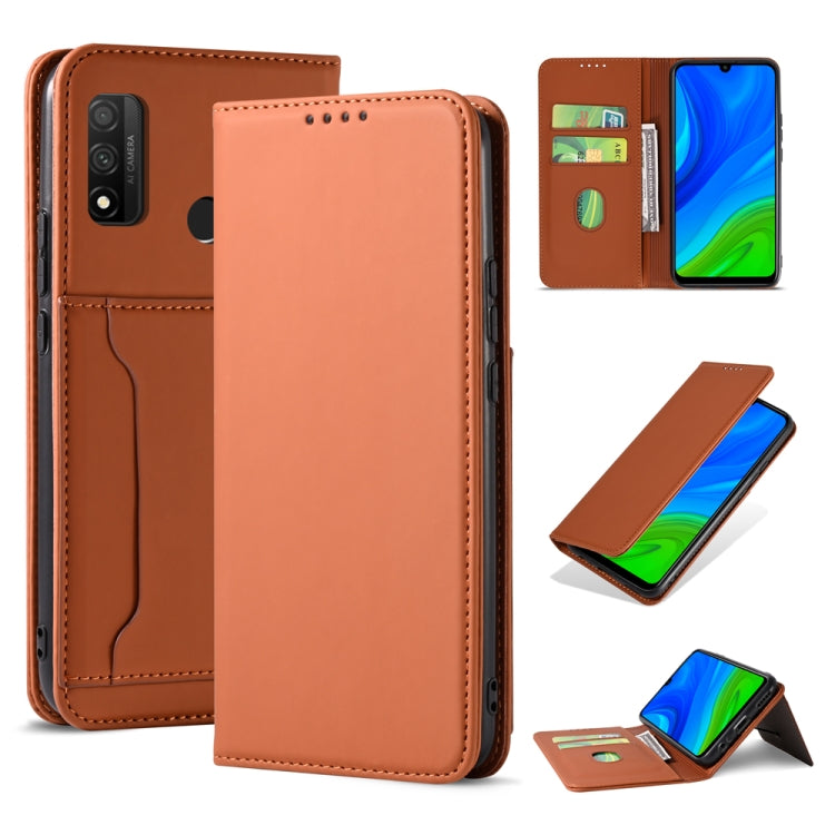 For Huawei P Smart 2020 Strong Magnetism Liquid Feel Horizontal Flip Leather Case with Holder & Card Slots & Wallet