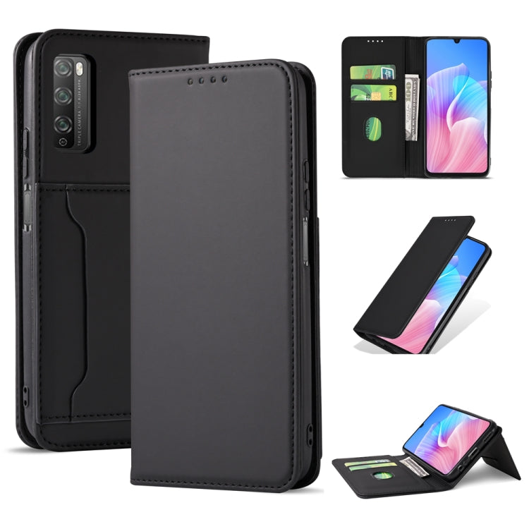 For Huawei Enjoy Z / Enjoy 20 Pro Strong Magnetism Liquid Feel Horizontal Flip Leather Case with Holder & Card Slots & Wallet