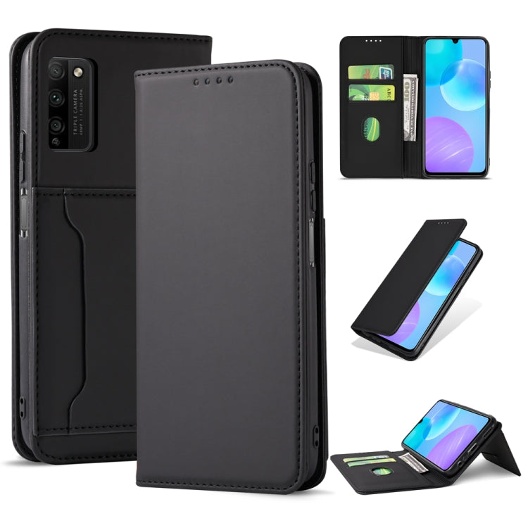 For Huawei Honor 30 Lite Strong Magnetism Liquid Feel Horizontal Flip Leather Case with Holder & Card Slots & Wallet