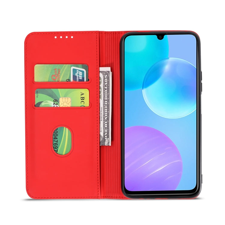 For Huawei Honor 30 Lite Strong Magnetism Liquid Feel Horizontal Flip Leather Case with Holder & Card Slots & Wallet