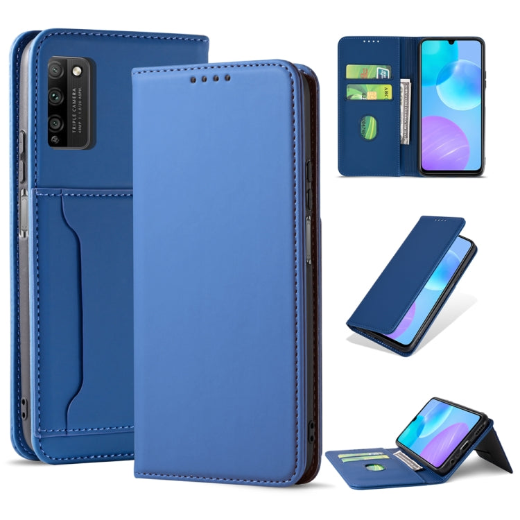 For Huawei Honor 30 Lite Strong Magnetism Liquid Feel Horizontal Flip Leather Case with Holder & Card Slots & Wallet
