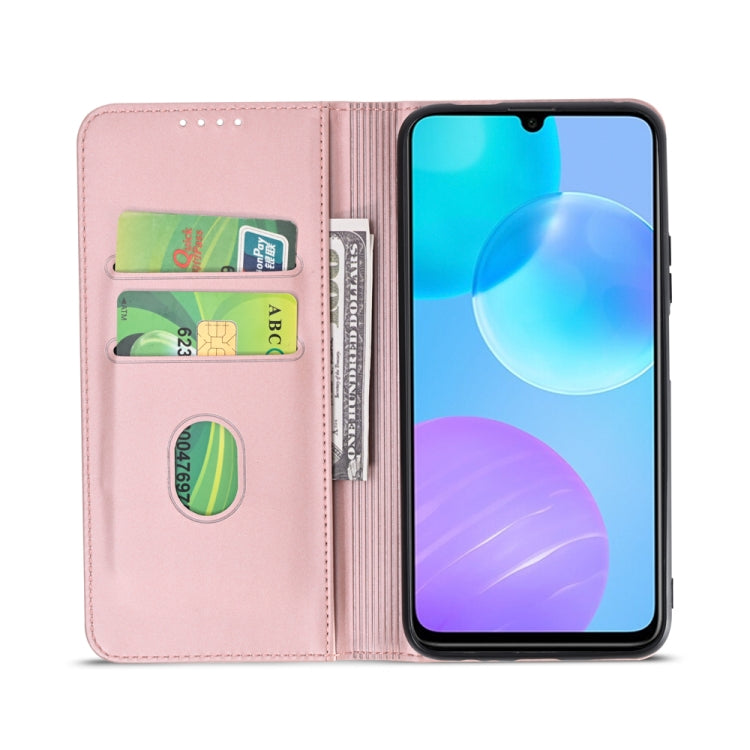 For Huawei Honor 30 Lite Strong Magnetism Liquid Feel Horizontal Flip Leather Case with Holder & Card Slots & Wallet