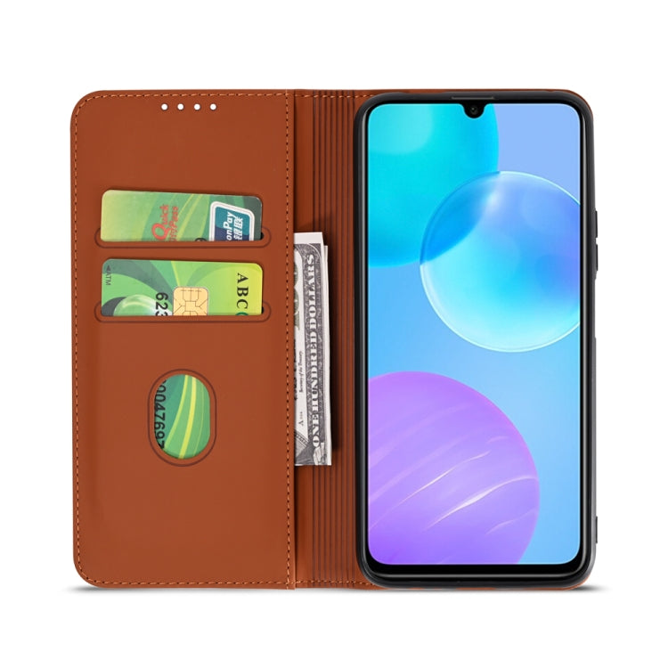 For Huawei Honor 30 Lite Strong Magnetism Liquid Feel Horizontal Flip Leather Case with Holder & Card Slots & Wallet