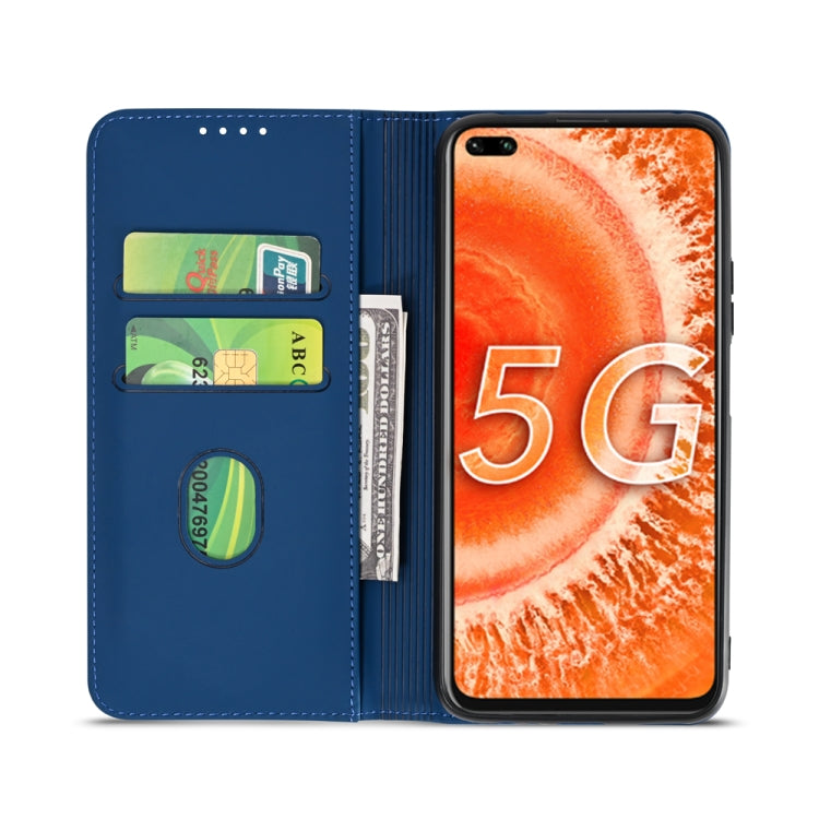 For Huawei Honor V30 Strong Magnetism Liquid Feel Horizontal Flip Leather Case with Holder & Card Slots & Wallet