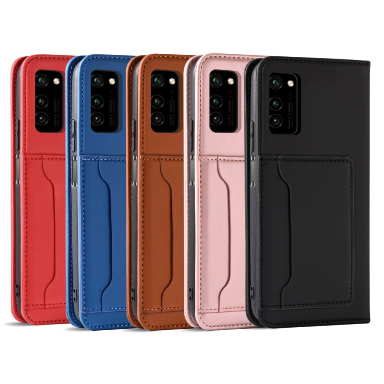 For Huawei Honor V30 Strong Magnetism Liquid Feel Horizontal Flip Leather Case with Holder & Card Slots & Wallet