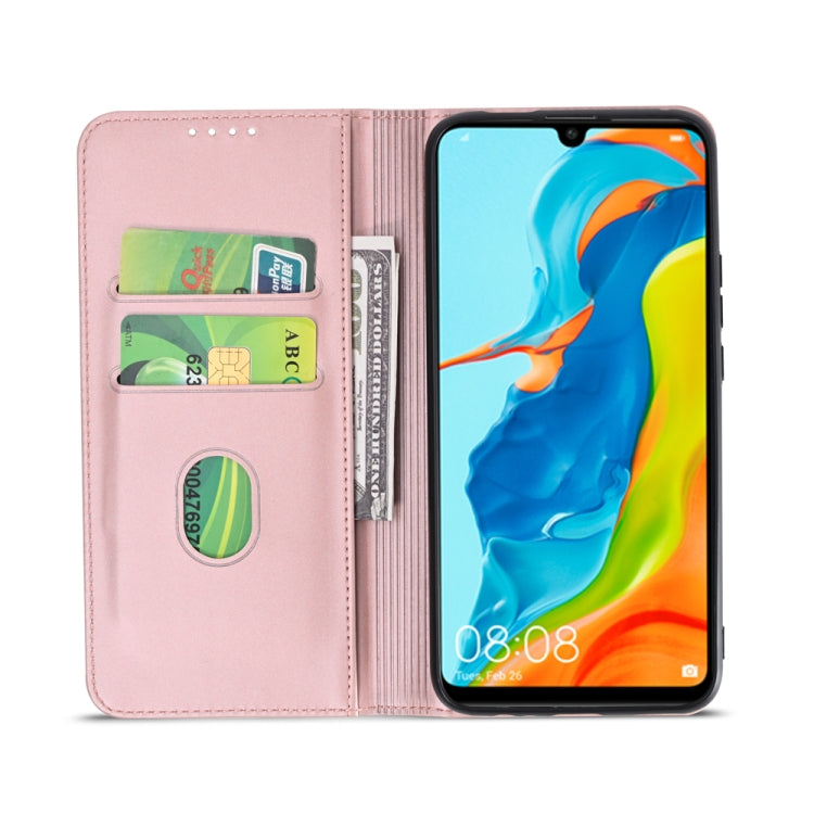 For Huawei P30 Lite / Nova 4e Strong Magnetism Liquid Feel Horizontal Flip Leather Case with Holder & Card Slots & Wallet