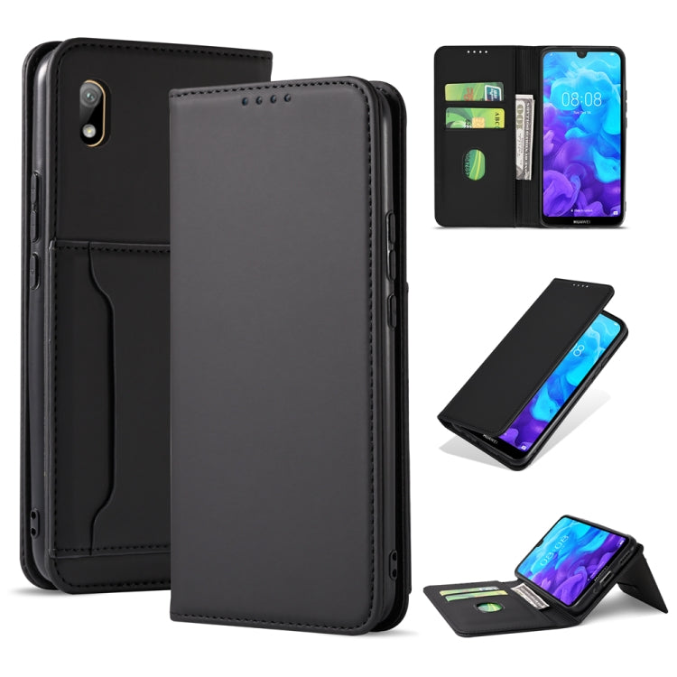 For Huawei Honor 8S / Y5 (2019) Strong Magnetism Liquid Feel Horizontal Flip Leather Case with Holder & Card Slots & Wallet