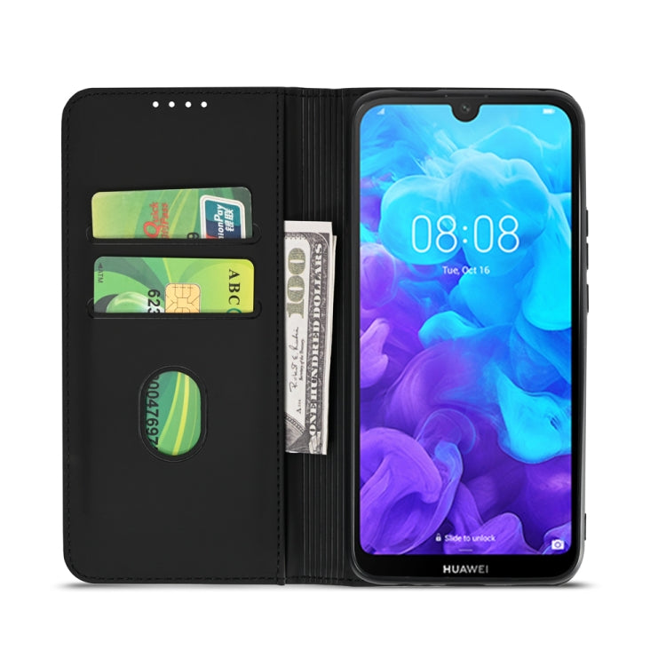 For Huawei Honor 8S / Y5 (2019) Strong Magnetism Liquid Feel Horizontal Flip Leather Case with Holder & Card Slots & Wallet