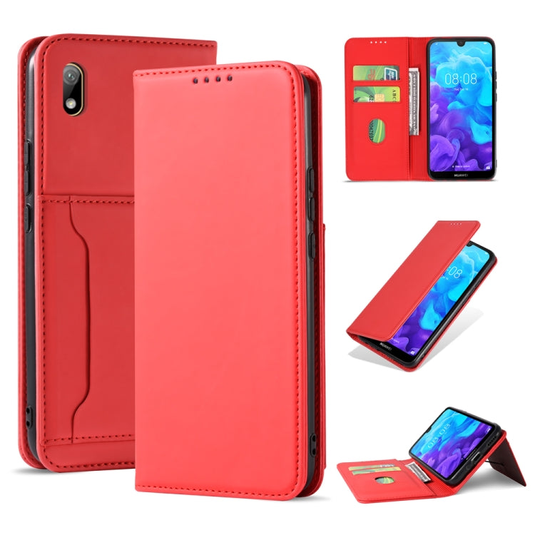 For Huawei Honor 8S / Y5 (2019) Strong Magnetism Liquid Feel Horizontal Flip Leather Case with Holder & Card Slots & Wallet