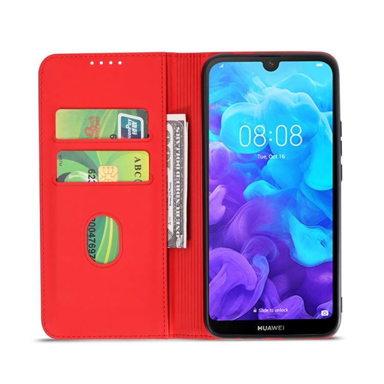 For Huawei Honor 8S / Y5 (2019) Strong Magnetism Liquid Feel Horizontal Flip Leather Case with Holder & Card Slots & Wallet