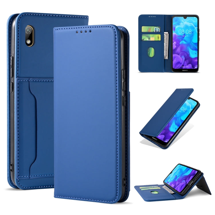 For Huawei Honor 8S / Y5 (2019) Strong Magnetism Liquid Feel Horizontal Flip Leather Case with Holder & Card Slots & Wallet